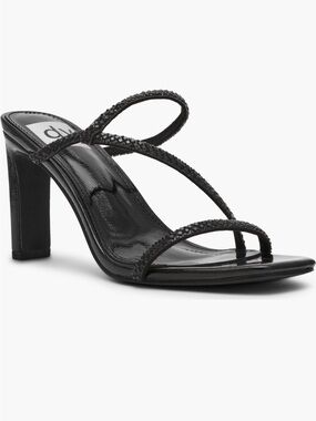 DV by Dolce Vita Black Patent Strappy Block Heel Sandal